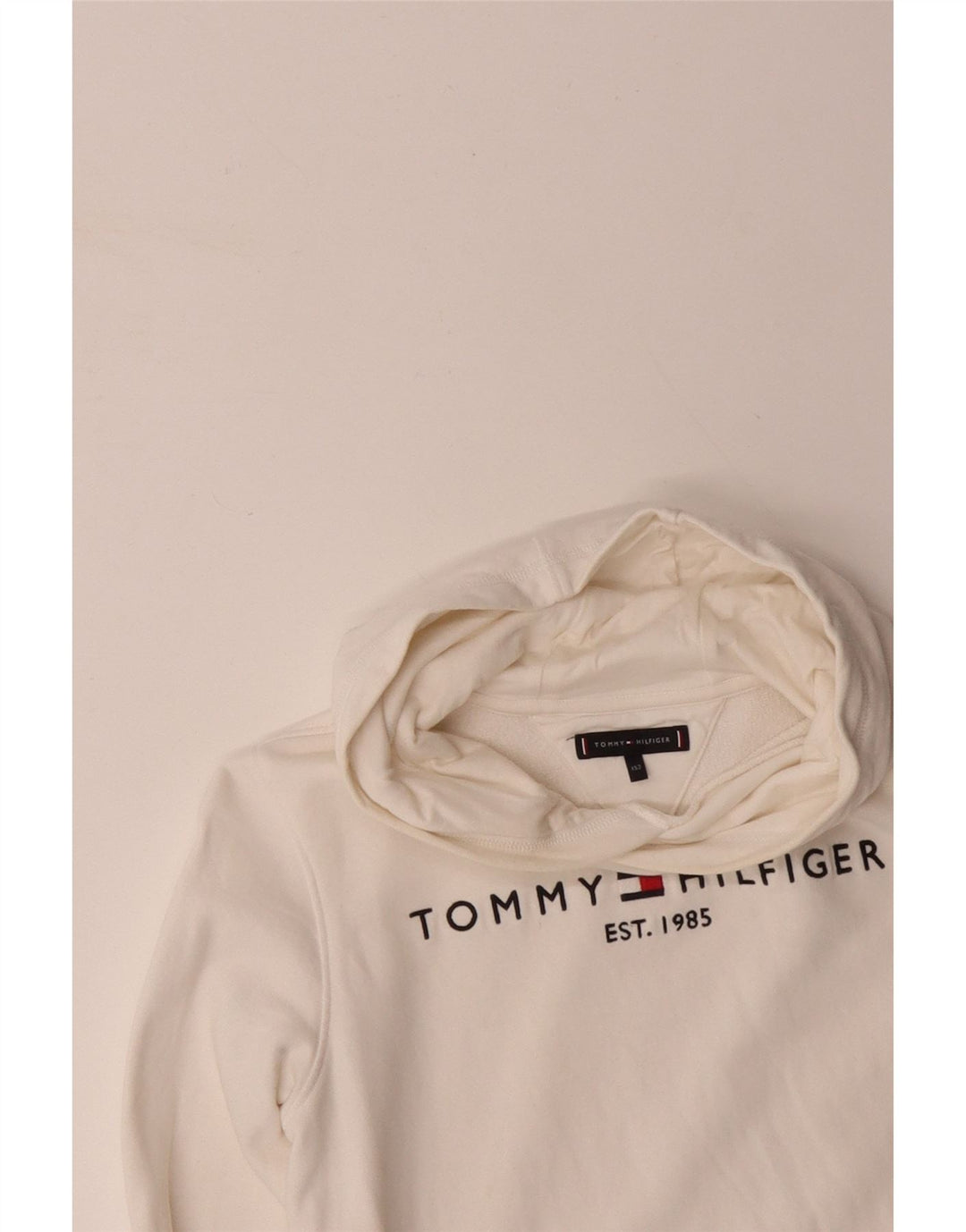 TOMMY HILFIGER Jersey con capucha gráfico para niña 11-12 años Algodón blanco