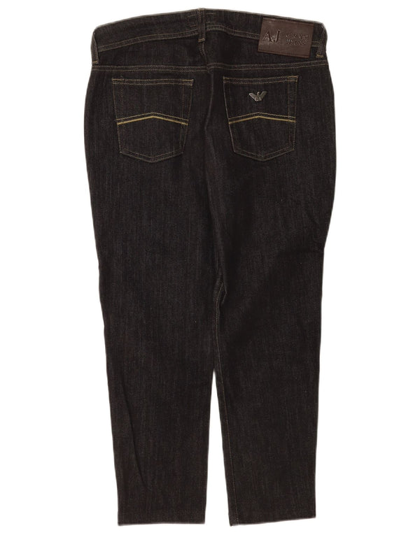 Jeans Armani Mujer Cropped W29 L23 Algodón Negro