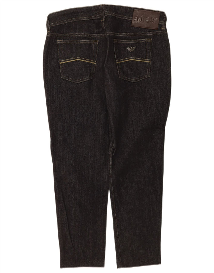 Jeans Armani Mujer Cropped W29 L23 Algodón Negro