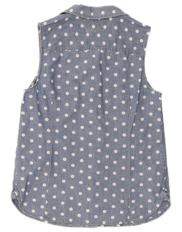 Tommy Hilfiger Camisa sin mangas para mujer UK 10 Algodón de lunares azules pequeños