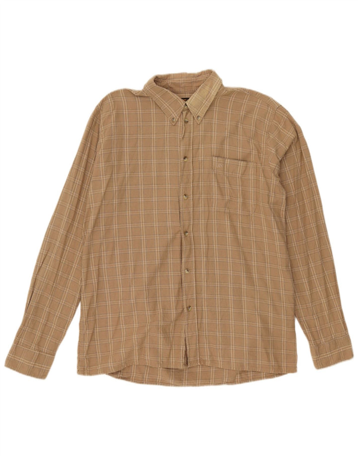 Camisa De Franela De Algodón Con Cuadros Beige Grande Lee Hombre
