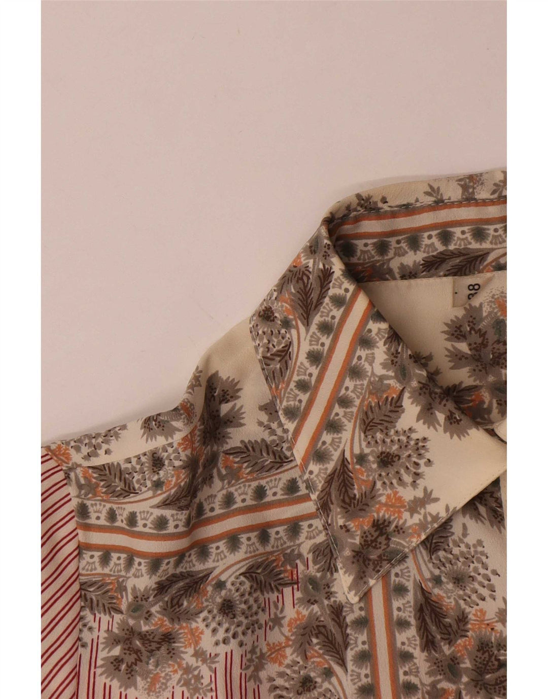 Camisa vintage para mujer EU 38 Poliéster a rayas rojas medianas
