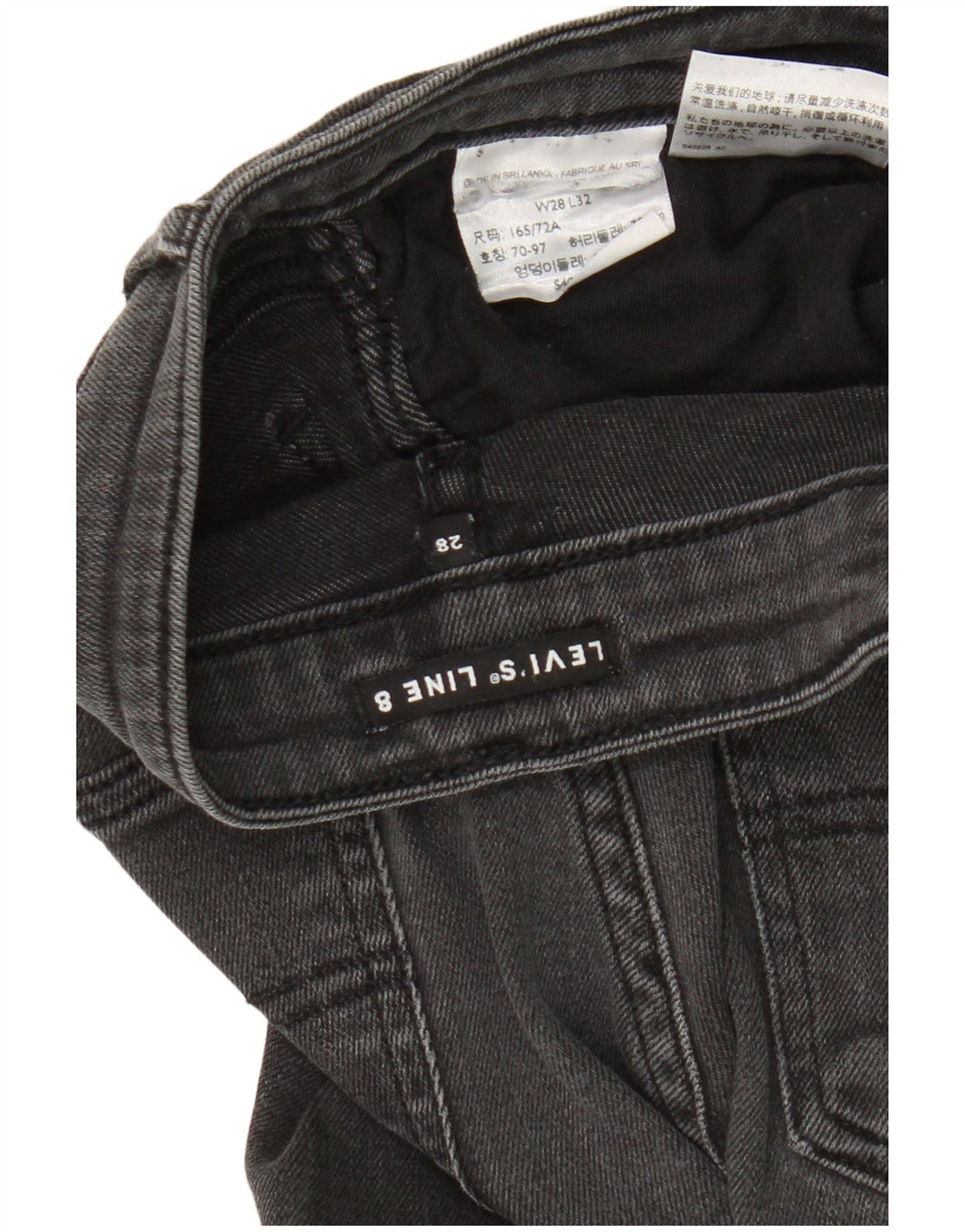 Vaqueros pitillo Levi's Line 8 para mujer W28 L32 Gris