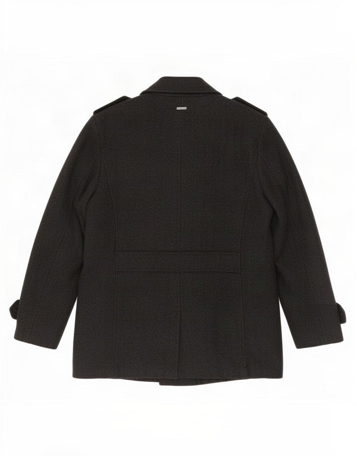Calvin Klein Chaquetón para hombre UK 40 Lana de espiga gris grande