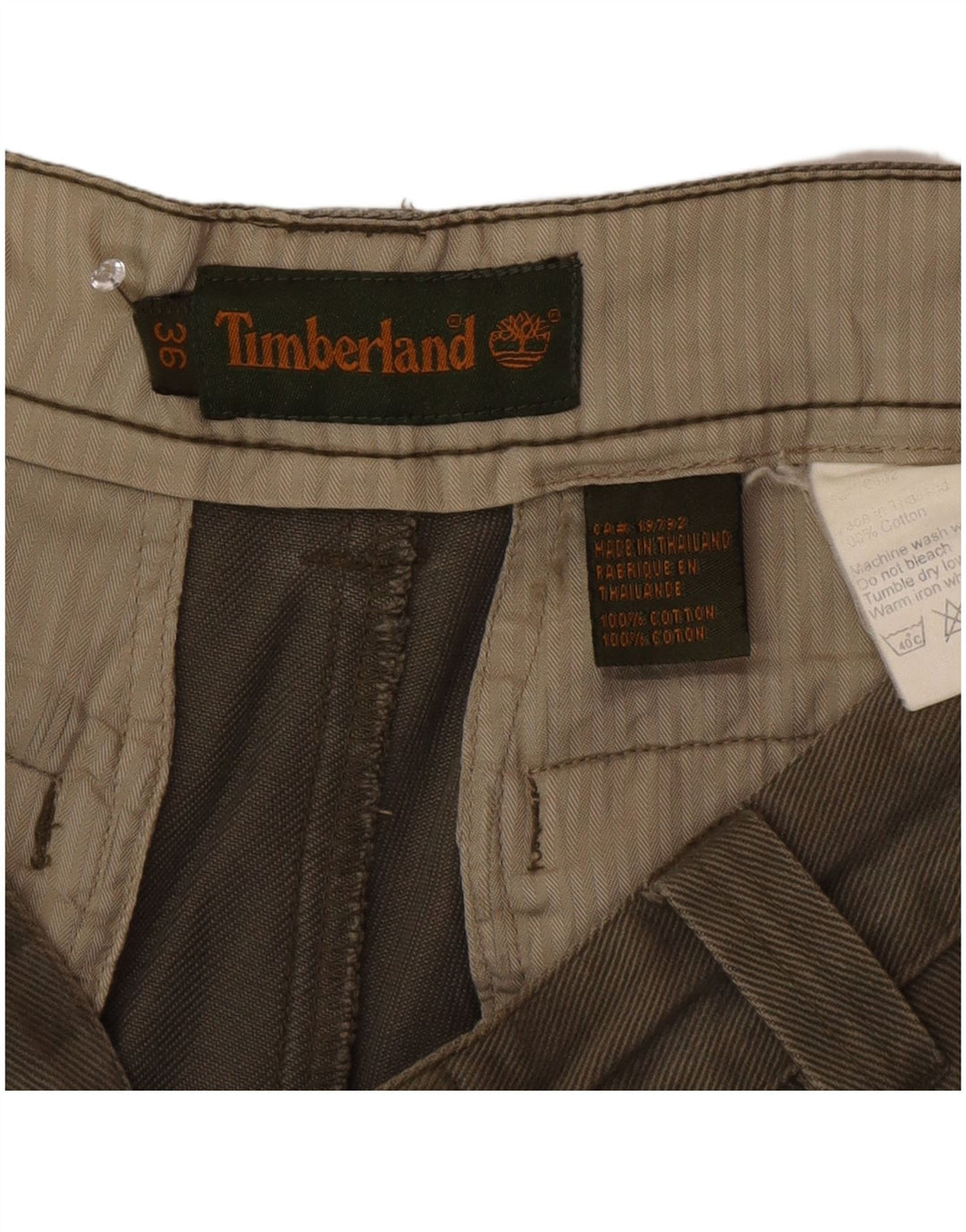 Timberland Pantalón cargo recto para hombre W36 L27 Algodón beige