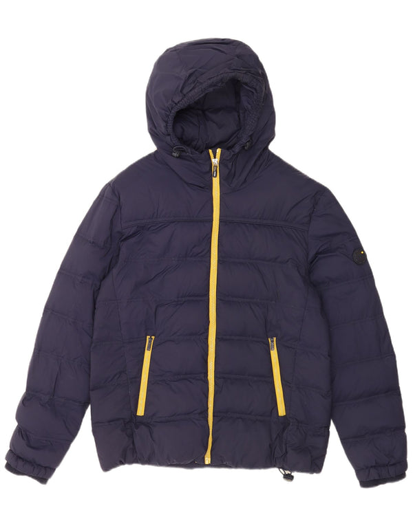 Mistral Chaqueta acolchada con capucha para hombre UK 40 Large Nylon azul marino