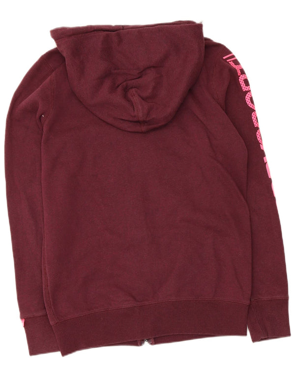 Superdry Suéter con capucha y cremallera gráfica para mujer Reino Unido 6 XS Algodón granate