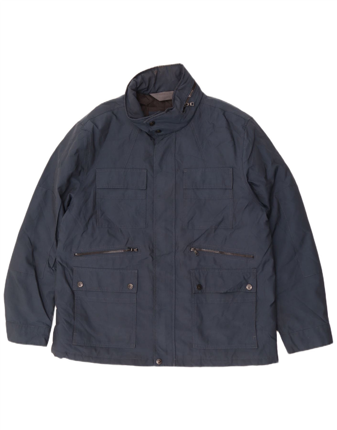 Marks & Spencer Chaqueta utilitaria con capucha para hombre UK 44 2XL Azul marino Poliéster