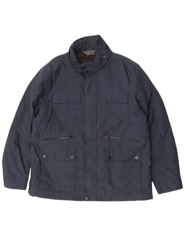 Marks & Spencer Chaqueta utilitaria con capucha para hombre UK 44 2XL Azul marino Poliéster