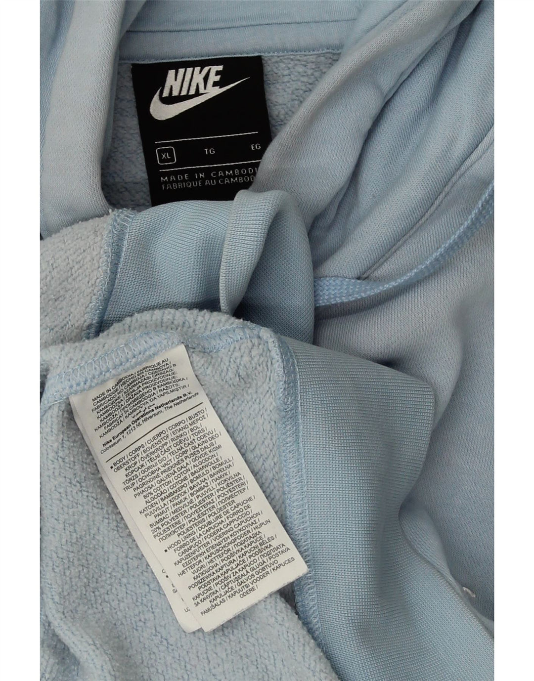 NIKE Sudadera con capucha para hombre Jumper XL Algodón azul