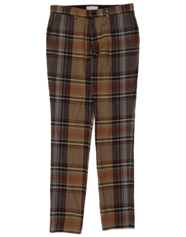Zara Mens Slim Chino Pantalones EU 40 Medium W31 L33 Cuadros multicolores