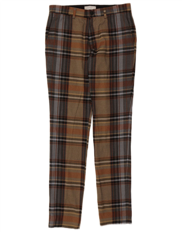 Zara Mens Slim Chino Pantalones EU 40 Medium W31 L33 Cuadros multicolores