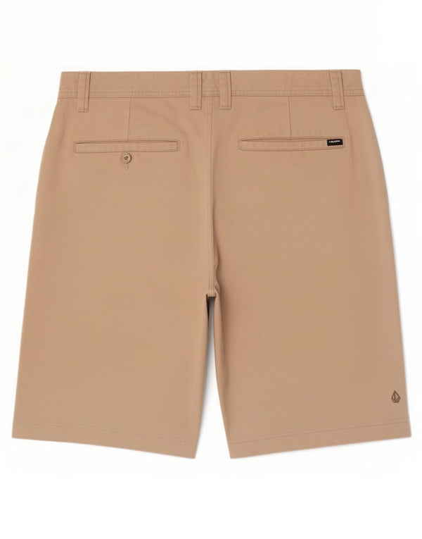 Volcom Pantalones cortos chinos para hombre grande W36 poliéster beige