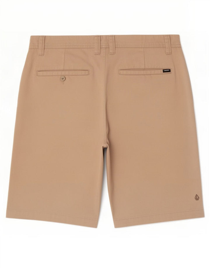 Volcom Pantalones cortos chinos para hombre grande W36 poliéster beige