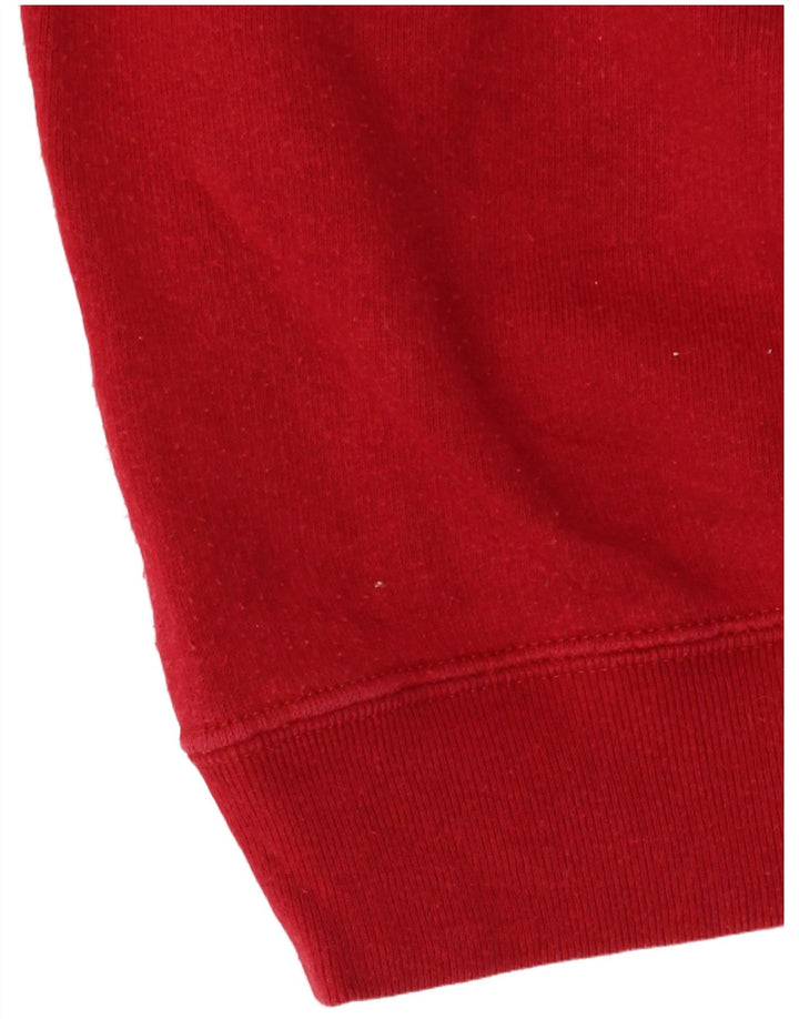 Levi's Sudadera extragrande con cuello y botones para mujer, talla 40, color rojo
