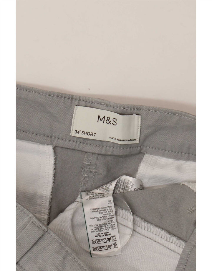 Marks & Spencer Pantalones cortos chinos para hombre W34 Algodón gris grande