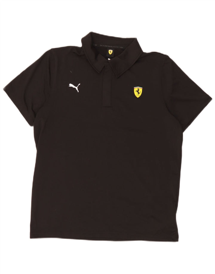 Puma Polo Ferrari para hombre, poliéster negro mediano