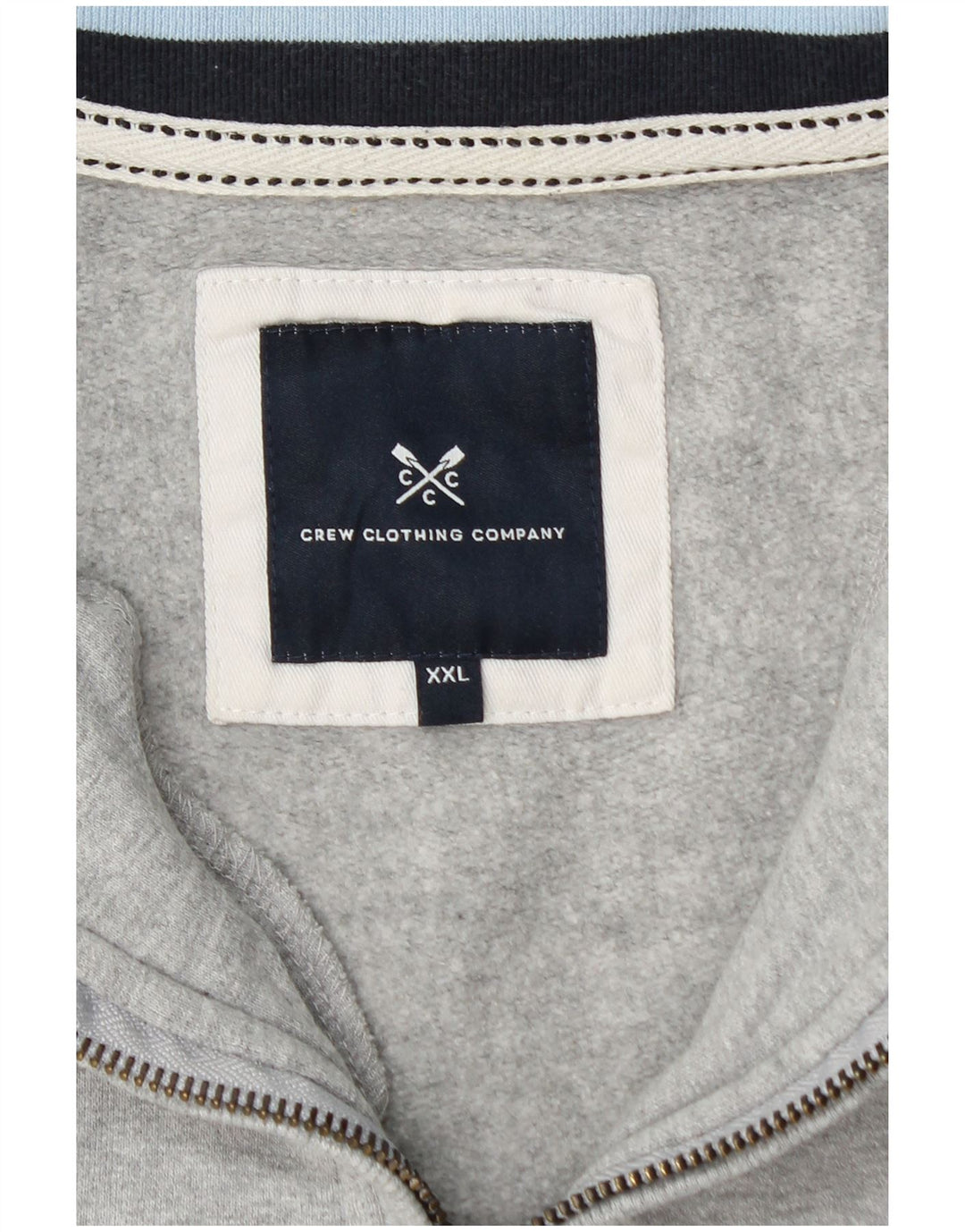 CREW CLOTHING Sudadera con cuello y cremallera para mujer UK 20 2XL Algodón gris