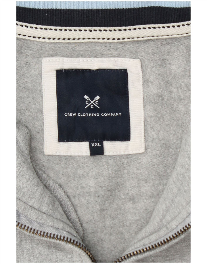 CREW CLOTHING Sudadera con cuello y cremallera para mujer UK 20 2XL Algodón gris
