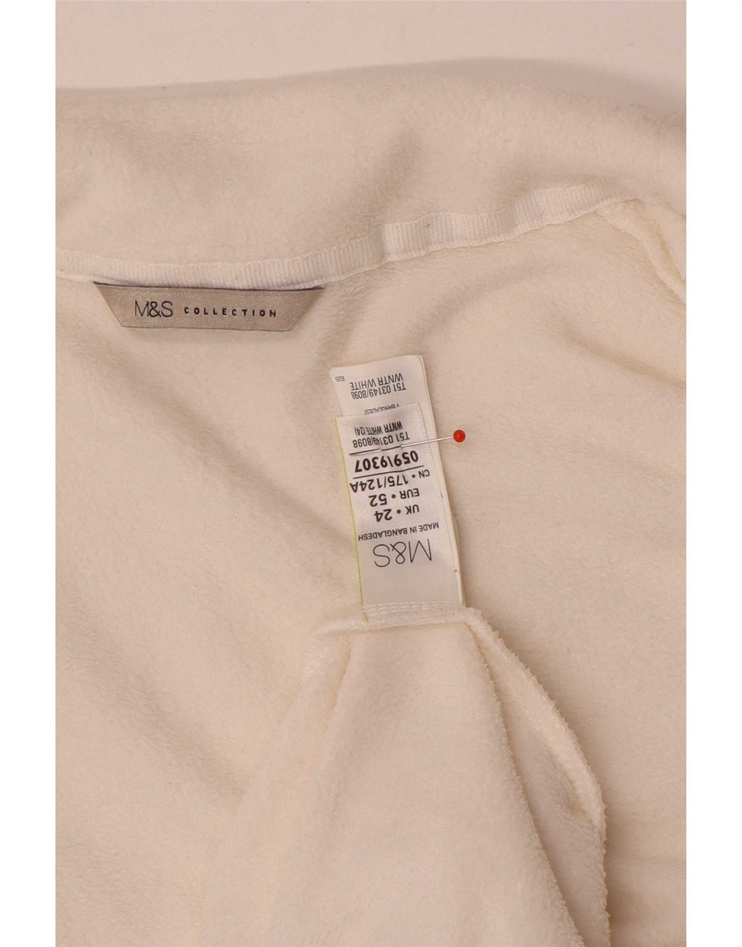 Marks & Spencer Chaqueta polar para mujer UK 24 4XL Poliéster blanco