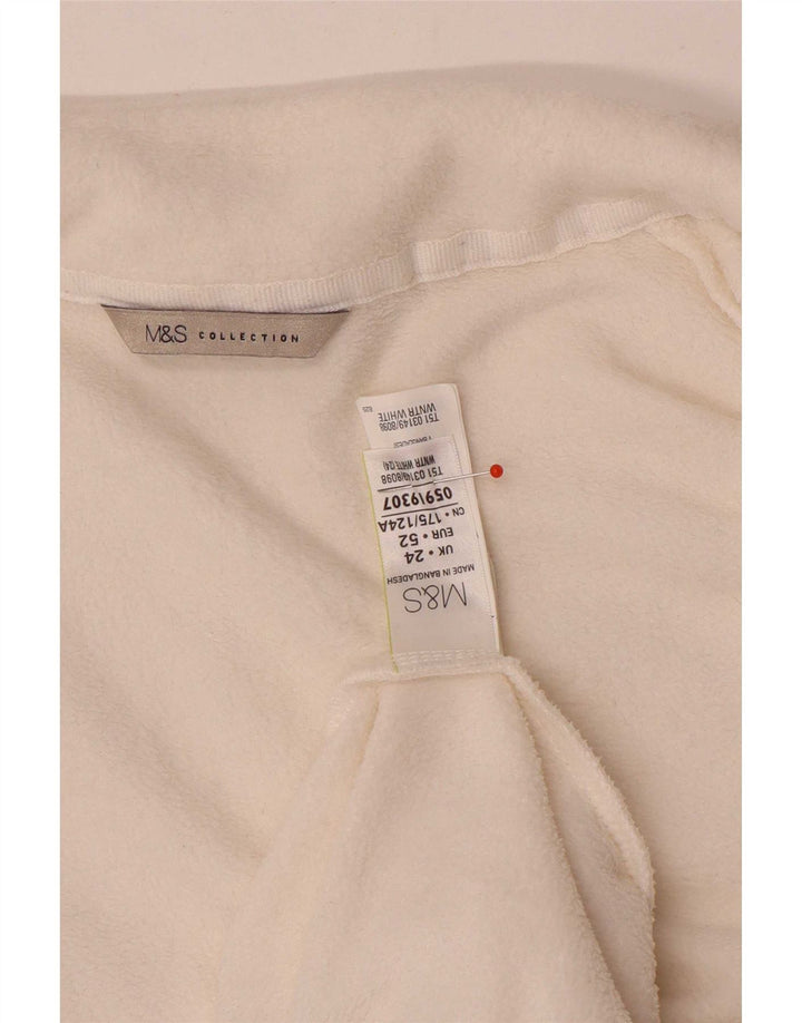 Marks & Spencer Chaqueta polar para mujer UK 24 4XL Poliéster blanco