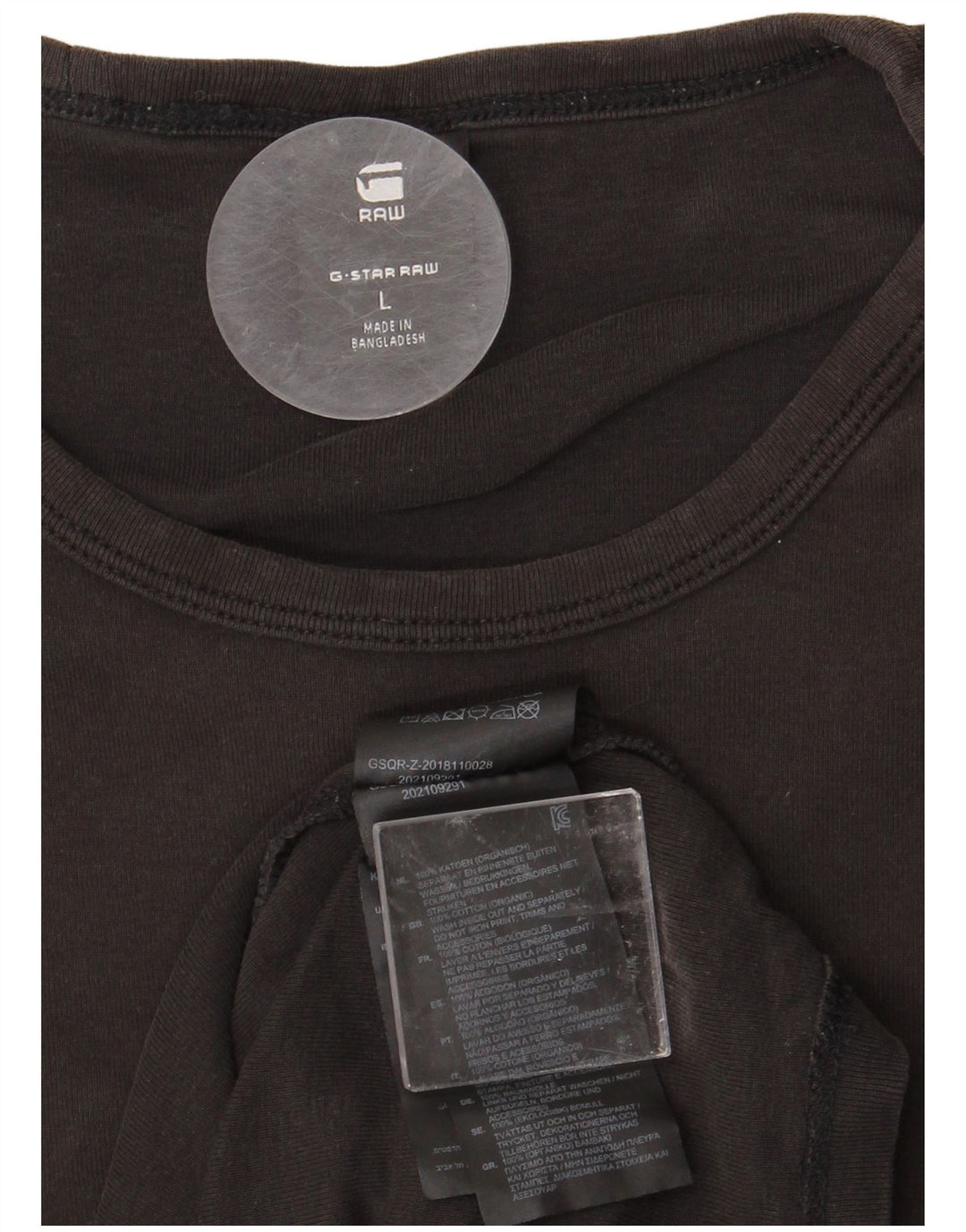 G-STAR Hombre Camiseta Top Grande Negro Algodón