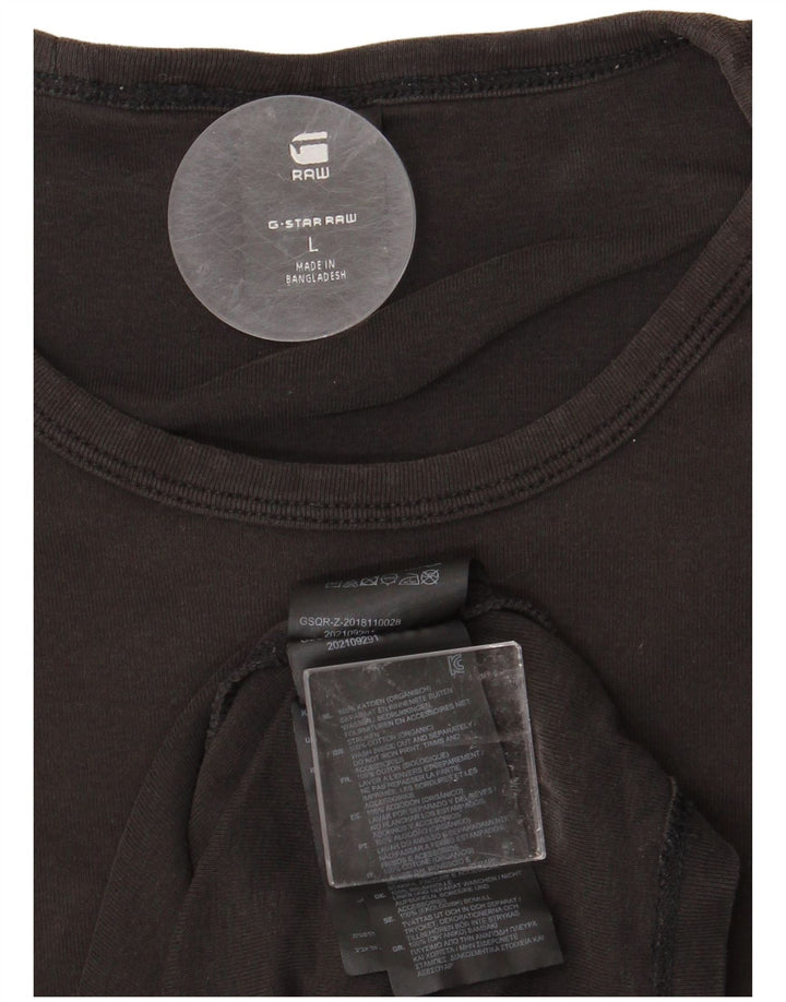 G-STAR Hombre Camiseta Top Grande Negro Algodón