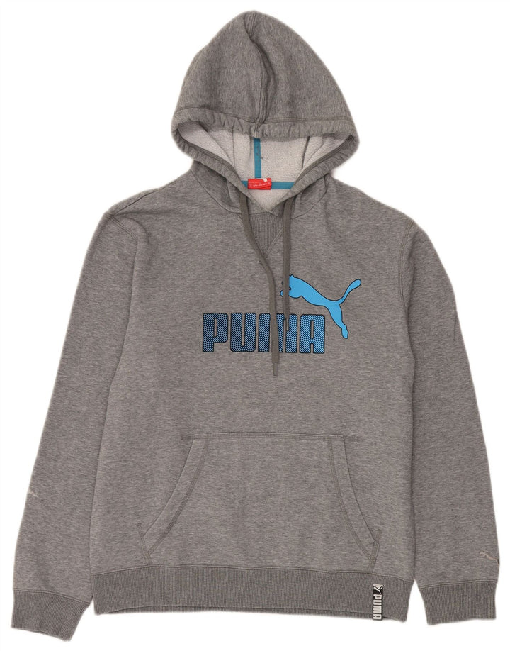 Puma Hombre Sudadera Con Capucha Gráfica Gris Medio