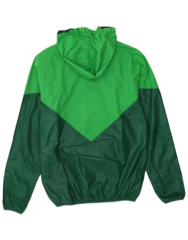 Adidas Chaqueta impermeable con capucha para hombre UK 34 XS Verde Colorblock Poliéster