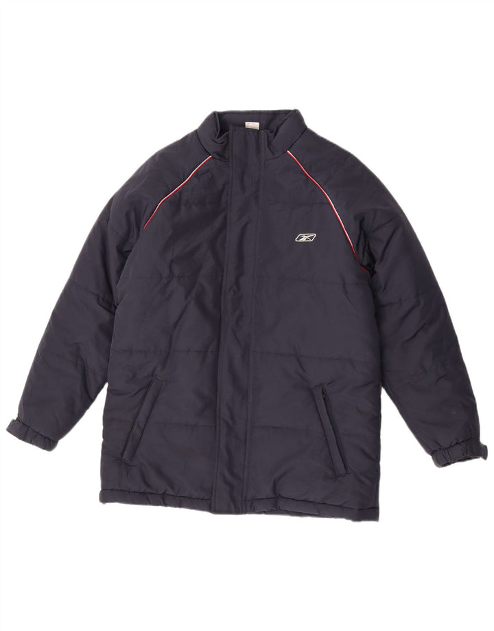 Reebok Chaqueta acolchada con capucha para niños 13-14 años XL Azul marino Poliéster