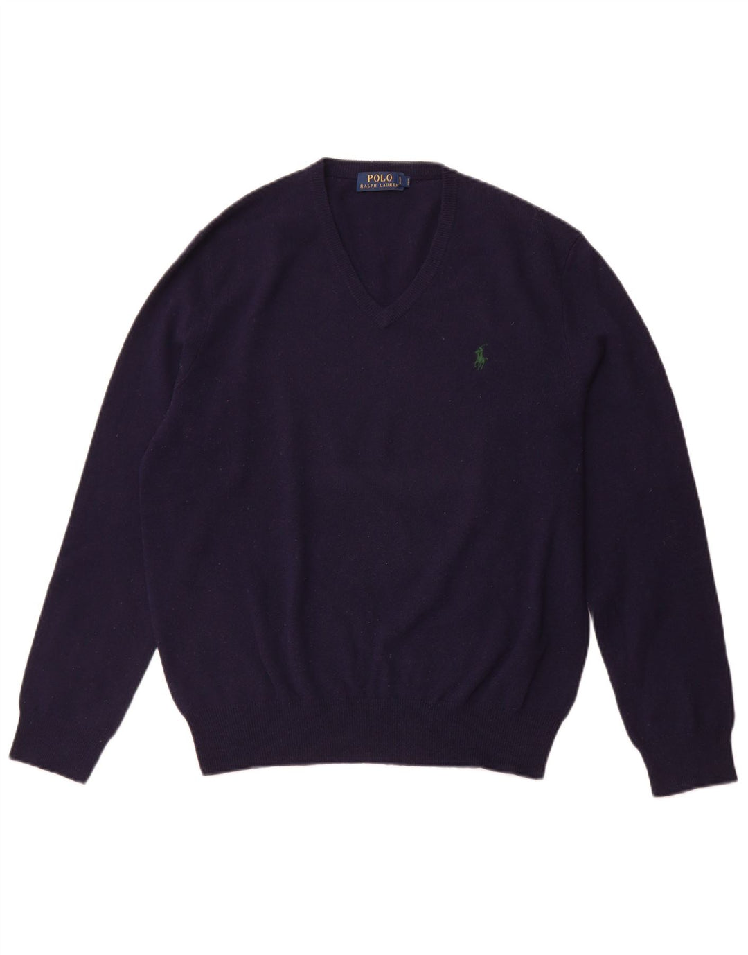 POLO RALPH LAUREN Suéter con cuello en V para hombre Lana merino azul marino medio