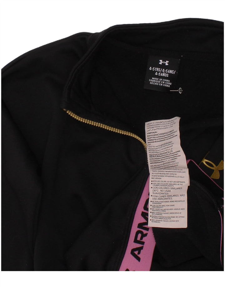 UNDER ARMOUR Sudadera con cuello y cremallera para niña 4-5 años Bloque de color negro