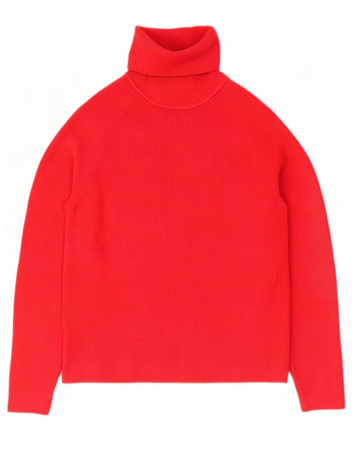 Marks & Spencer Suéter tipo jersey con cuello vuelto para mujer UK 10 Small Viscosa roja