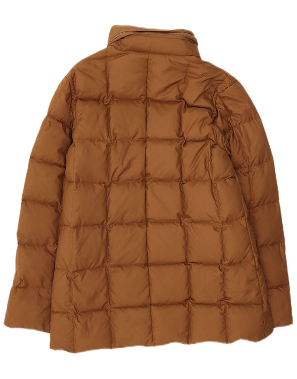 Alberto Aspesi Chaqueta acolchada con capucha para mujer UK 44 Poliéster marrón medio