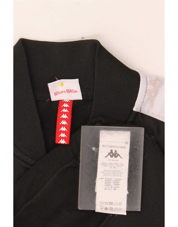 Kappa - Chaqueta de chándal con gráfico para niños, 13-14 años, color negro