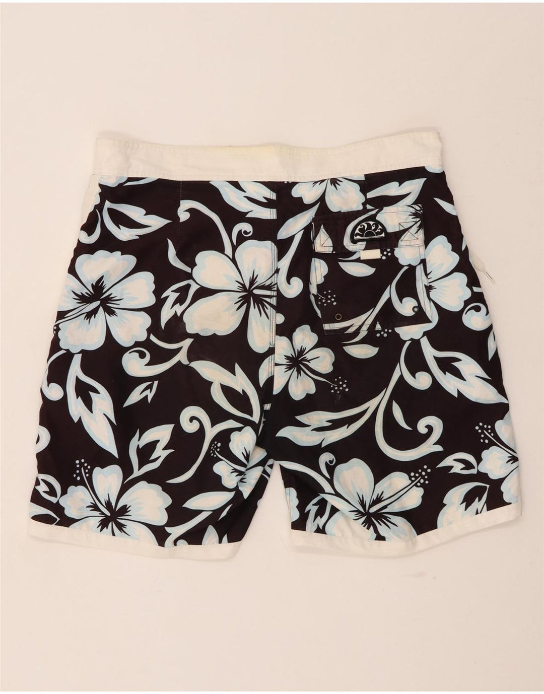 SUNDEK Bañador para hombre, talla grande, poliéster floral negro