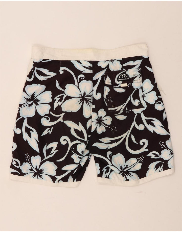 SUNDEK Bañador para hombre, talla grande, poliéster floral negro