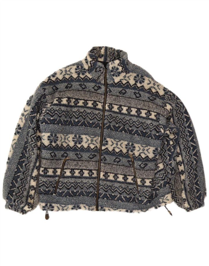 Vintage hombres chaqueta de lana Reino Unido 40 grande azul Fair Isle