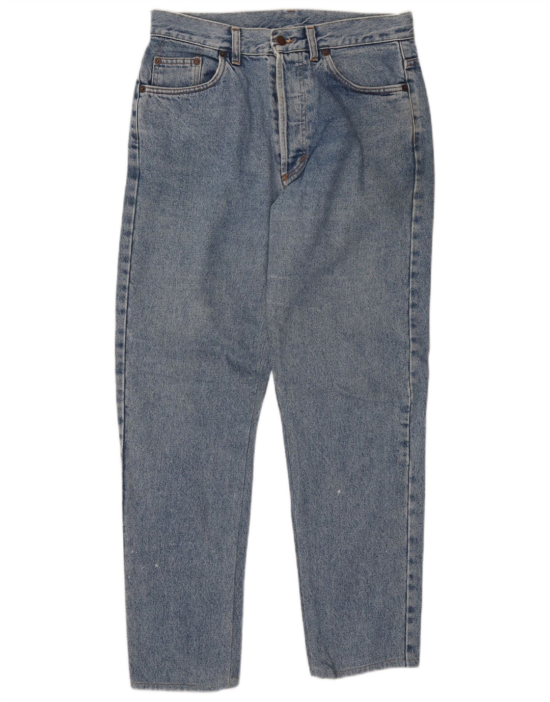 BENETTON Vaqueros cónicos de cintura alta para mujer IT 48 XL W32 L30 Algodón azul