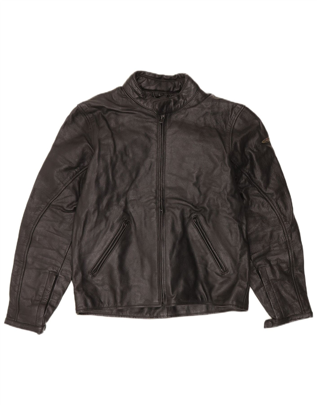 Vintage mujer cuero Racer chaqueta Reino Unido 16 grande negro