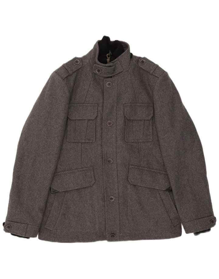 Esprit Chaqueta militar para hombre UK 42 XL Lana gris