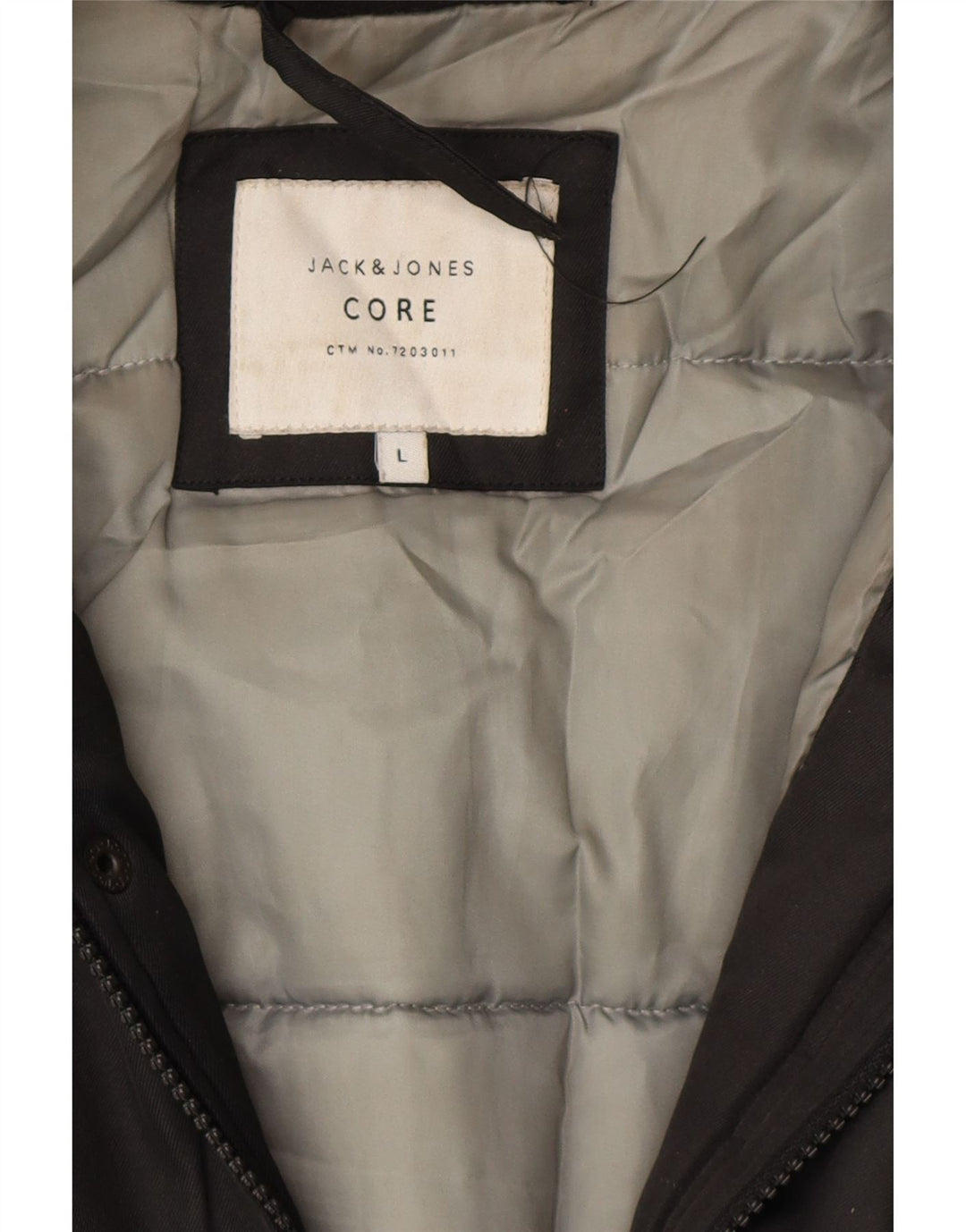 JACK & JONES Chaqueta parka con capucha para hombre UK 40 Large Black