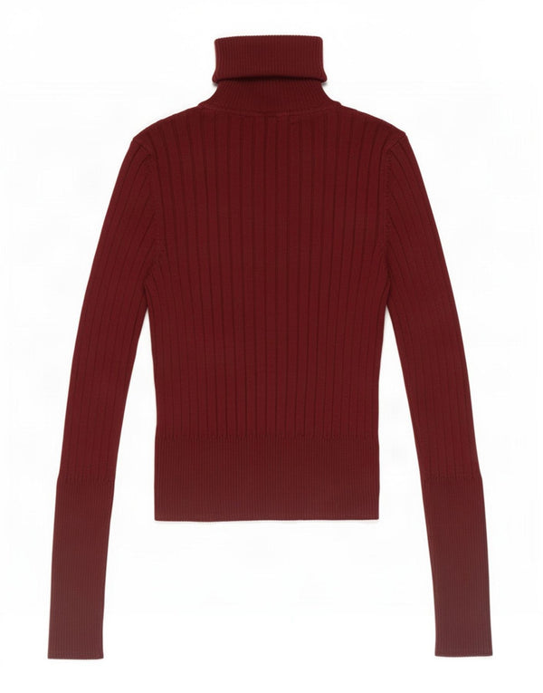 Zara Mujer Crop Top Manga Larga UK 42 Medium Borgoña
