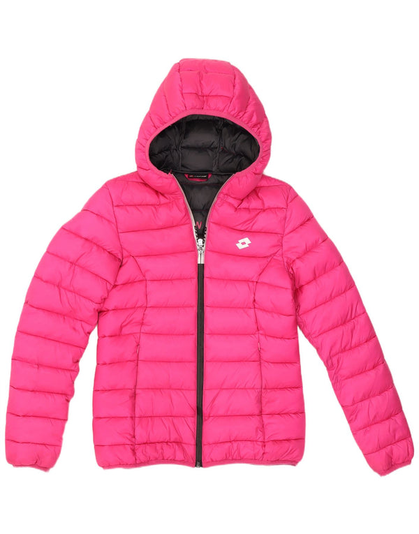 Lotto Chaqueta Acolchada Con Capucha Para Mujer UK 10 Small Rosa Poliéster