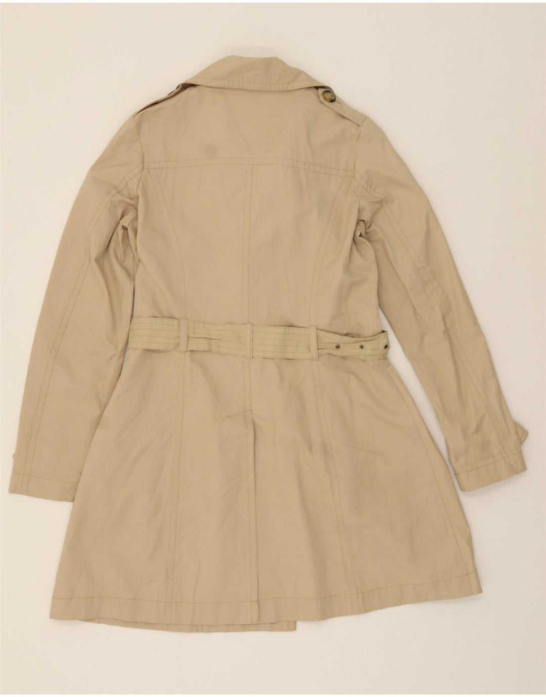 BENETTON Womens Trench Coat IT 42 Medium Beige Cotton Vintage Benetton and Second-Hand Benetton from Messina Hembry 