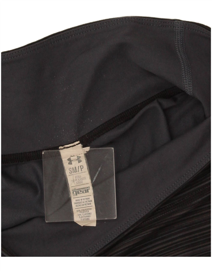 Under Armour Leggings Capri para mujer UK 10 Poliéster a rayas grises pequeñas