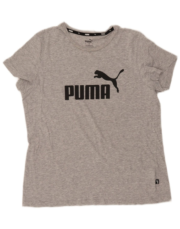 PUMA Camiseta gráfica para mujer Top UK 46 Large Grey Cotton