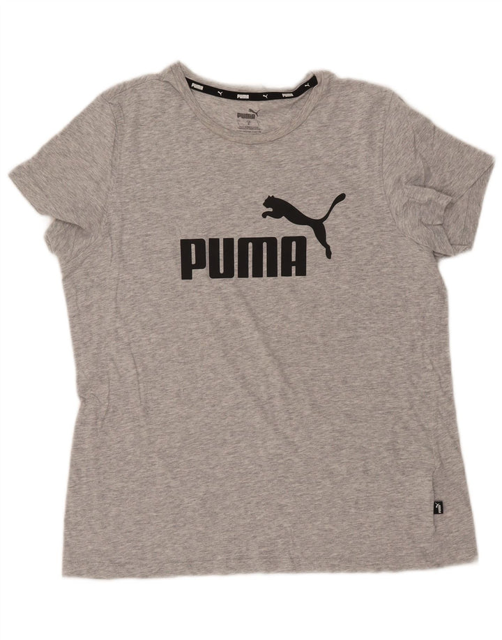 PUMA Camiseta gráfica para mujer Top UK 46 Large Grey Cotton