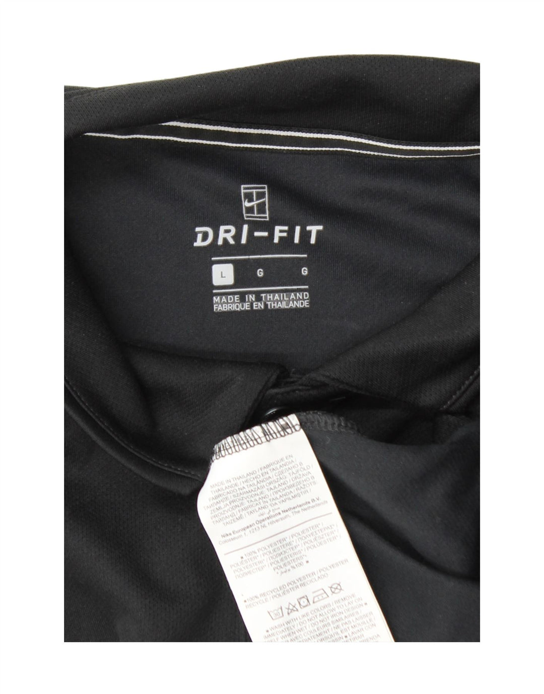 Nike Polo Dri Fit para hombre, talla grande, poliéster negro