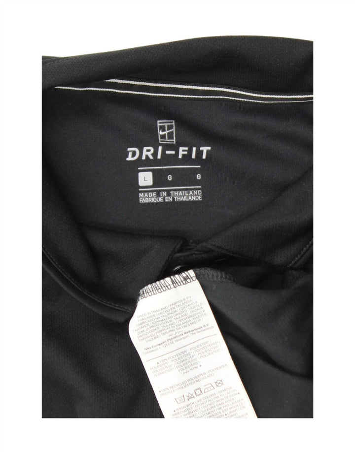 Nike Polo Dri Fit para hombre, talla grande, poliéster negro